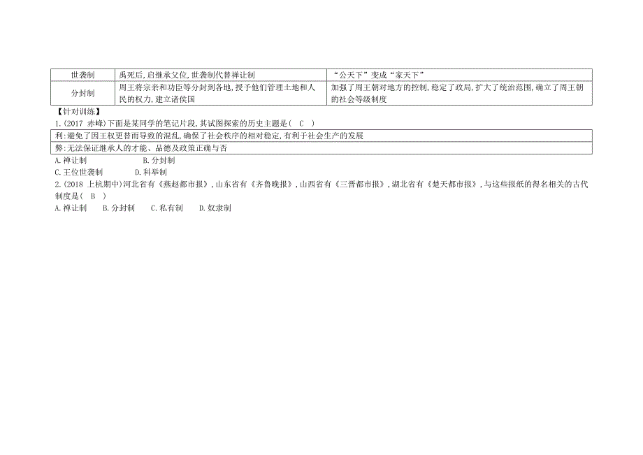 初中七年级历史上册第一二单元复习随堂练习新人教版精编版_第4页