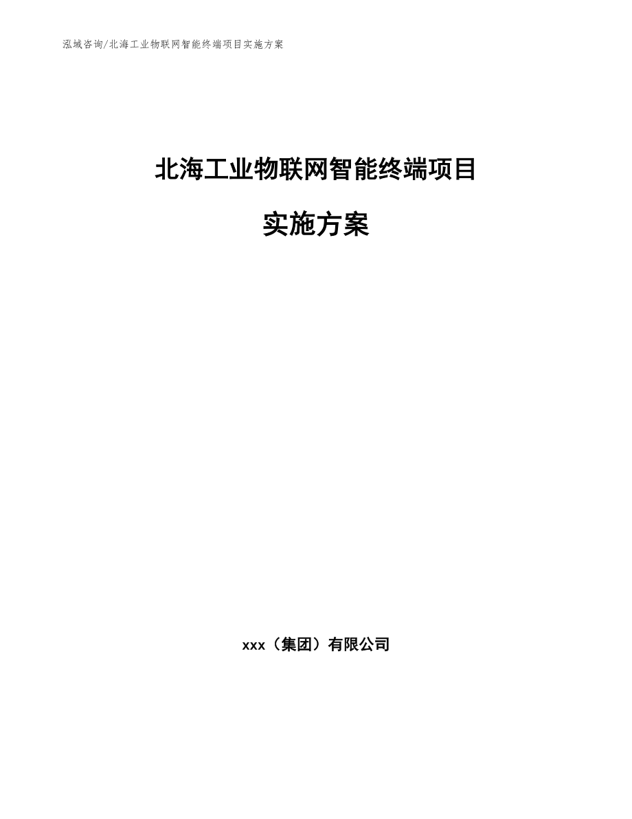 北海工业物联网智能终端项目实施方案（范文参考）_第1页