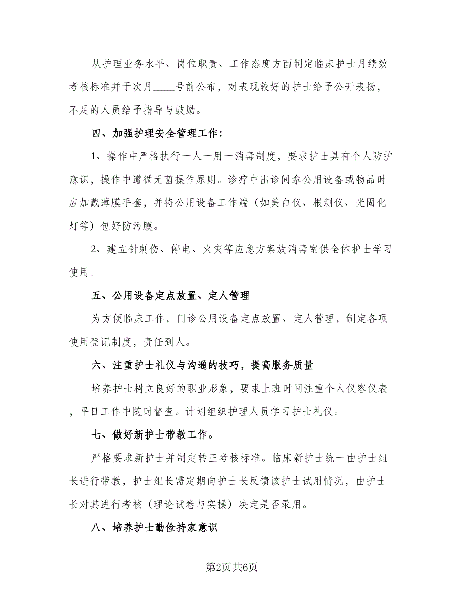 优秀2023年护士工作计划标准样本（二篇）_第2页