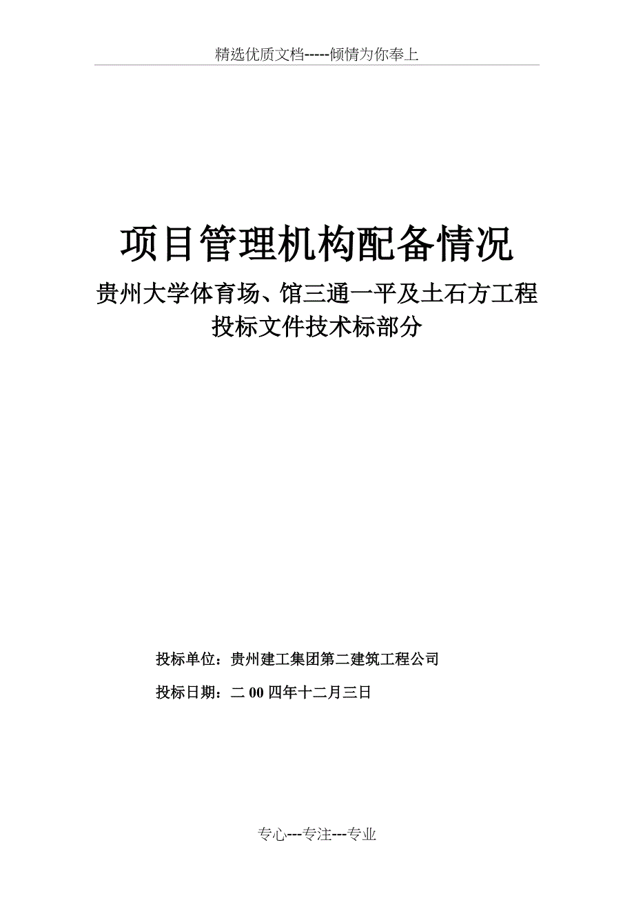 工程项目机构配备情况表_第1页