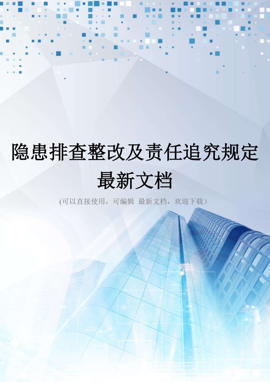 隐患排查整改及责任追究规定最新文档_第1页