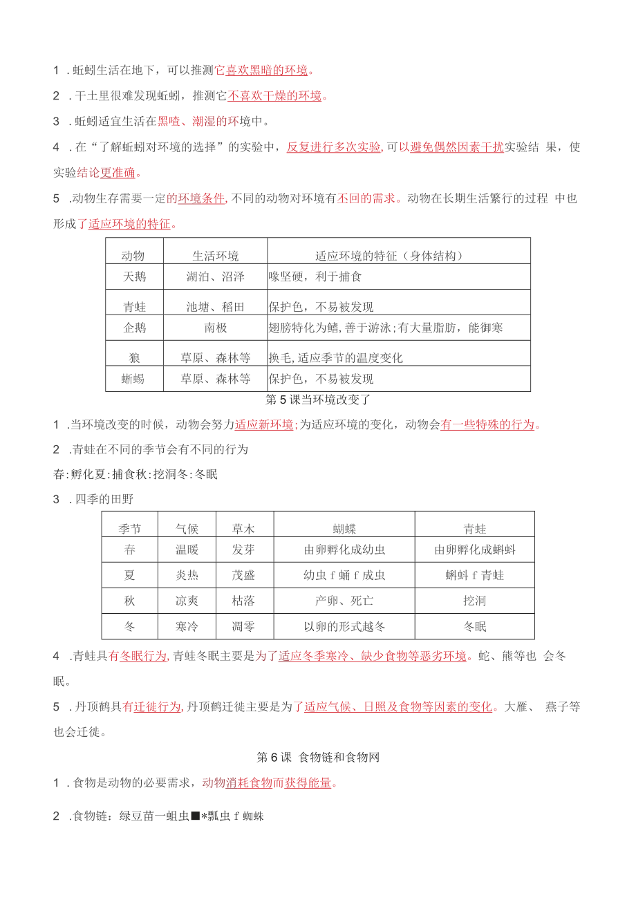 2022年新改版教科版五年级下册科学全册知识点（共三套）_第4页