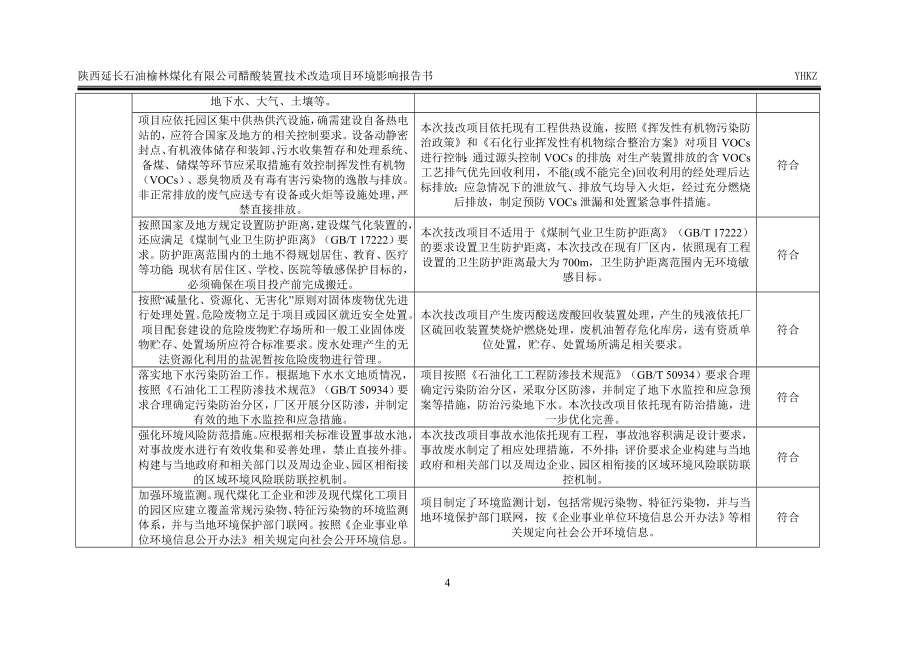 榆林煤化有限公司醋酸装置技术改造项目环境影响报告书_第4页