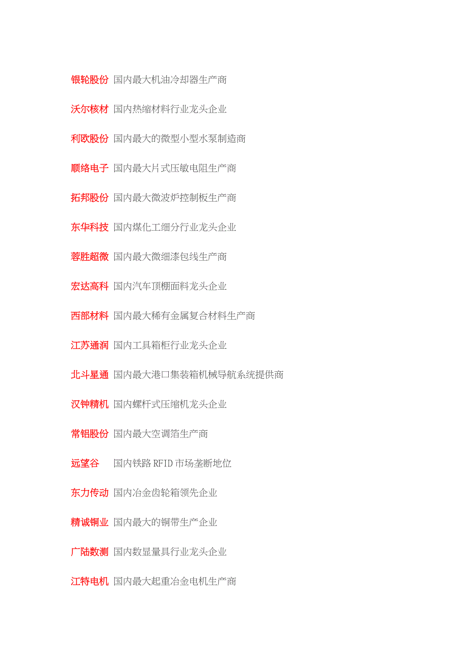 中国最全的上市公司细分龙头汇总_第3页