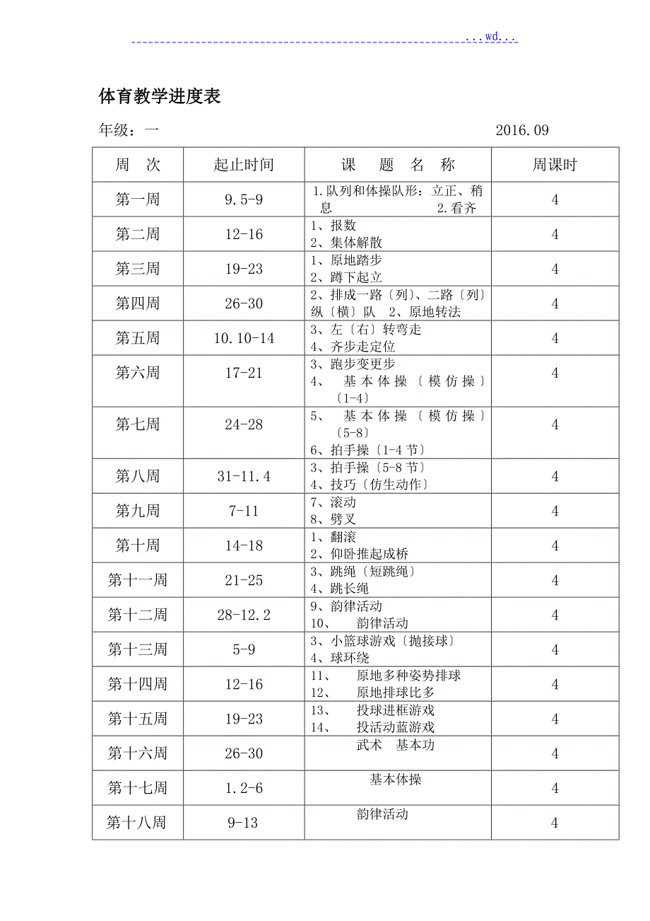 体育教学进度表_第3页