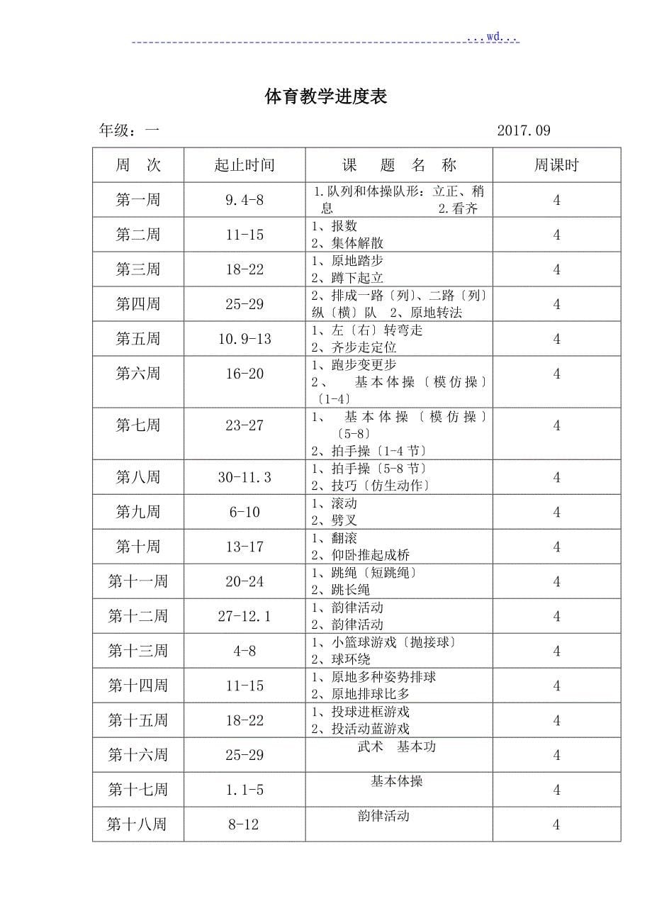 体育教学进度表_第5页