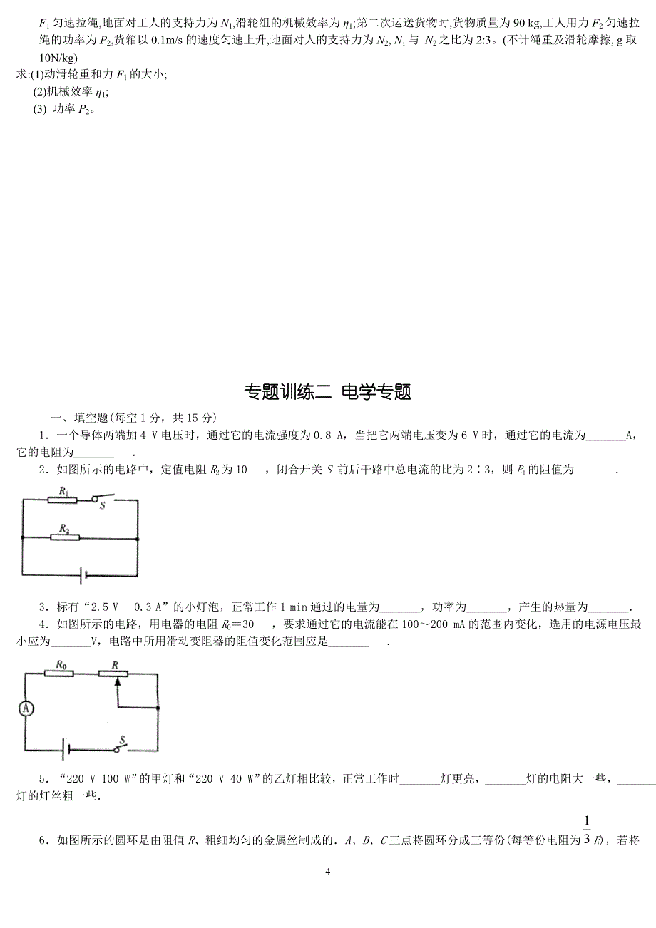 初中物理专题复习全套_第4页