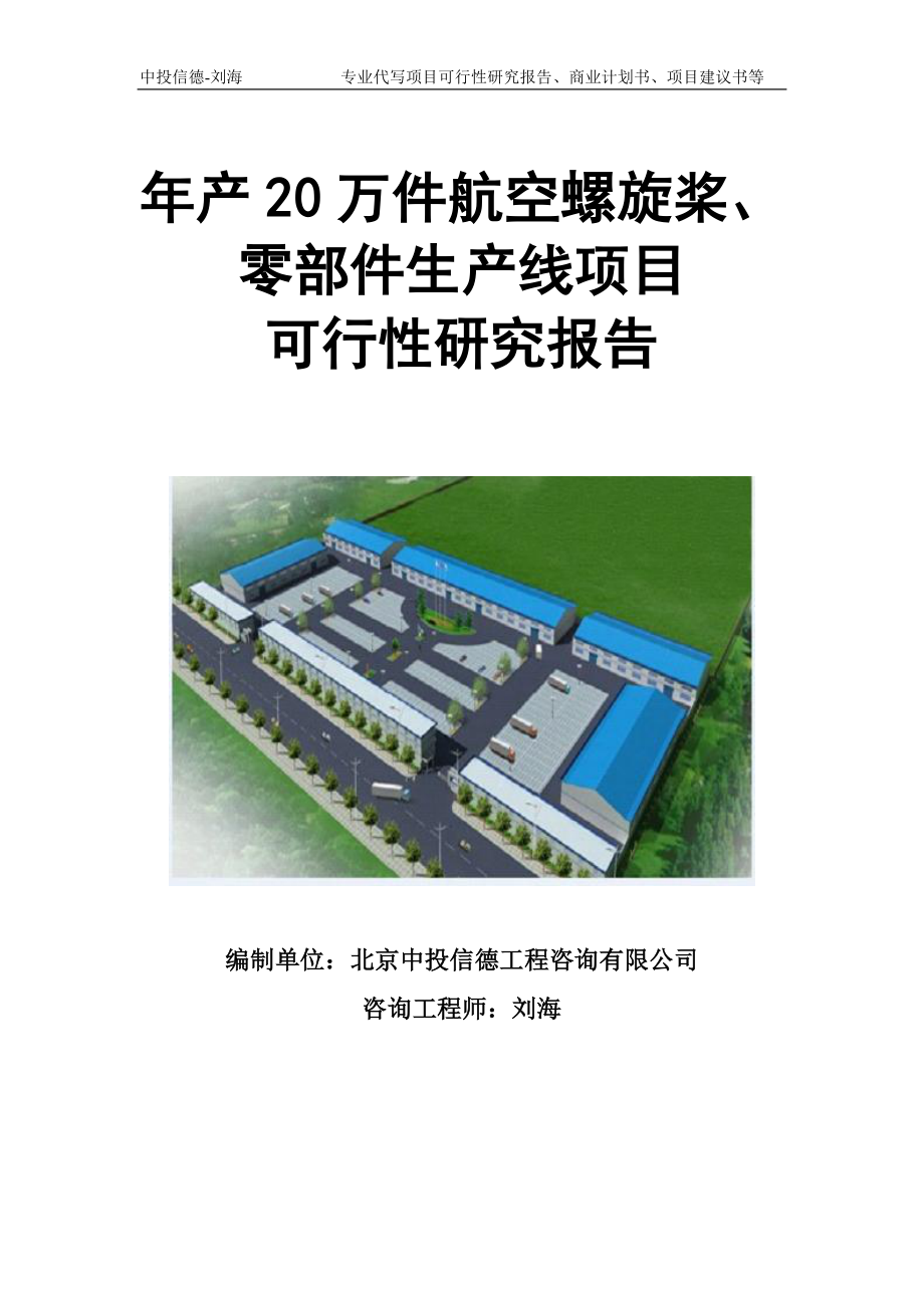 年产20万件航空螺旋桨、零部件生产线项目可行性研究报告模板立项审批_第1页