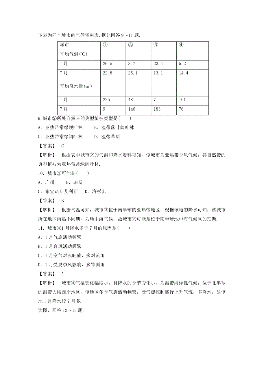 2020高中地理人教版必修3同步练习 第一章 第一节 地理环境对区域发展的影响3_第4页