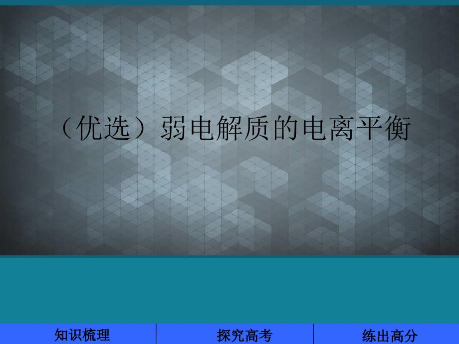 (优选)弱电解质的电离平衡课件_第1页