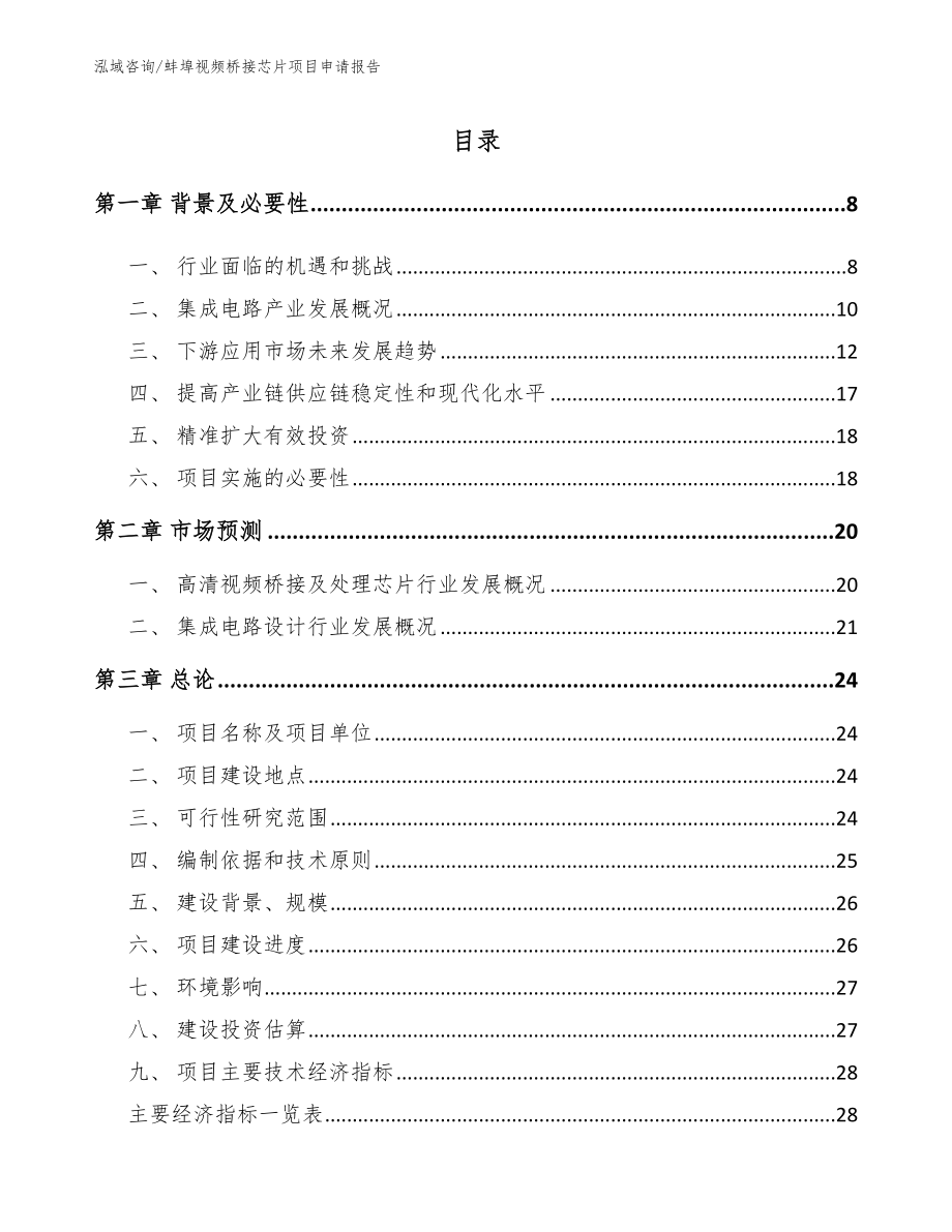 蚌埠视频桥接芯片项目申请报告_第1页