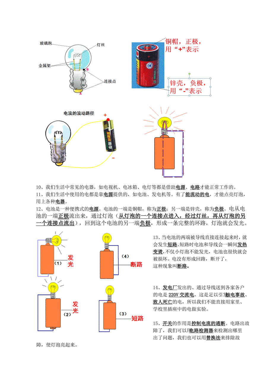 小学科学四年级下册(教科版)实验操作和知识点_第2页