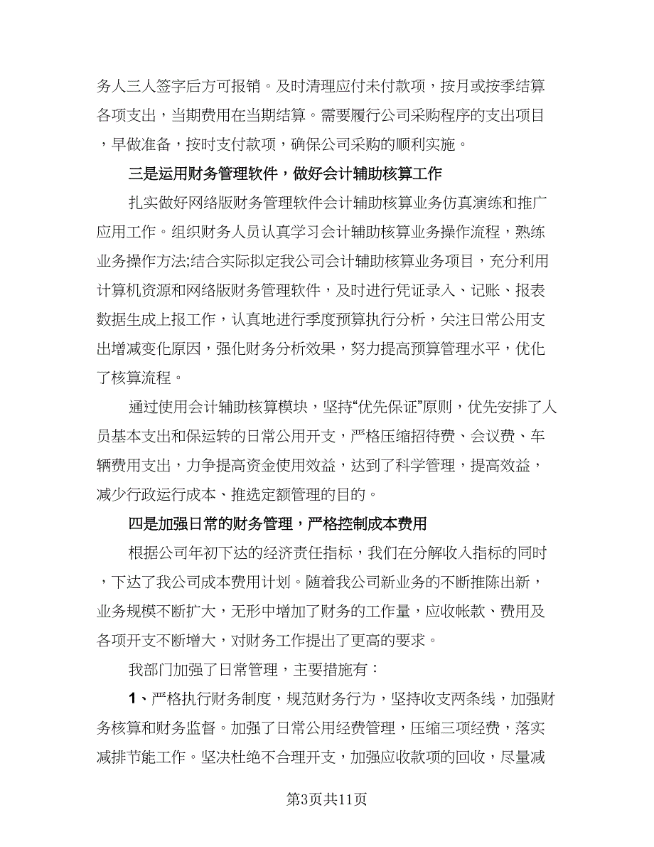 财务总监财务负责人工作总结（3篇）.doc_第3页