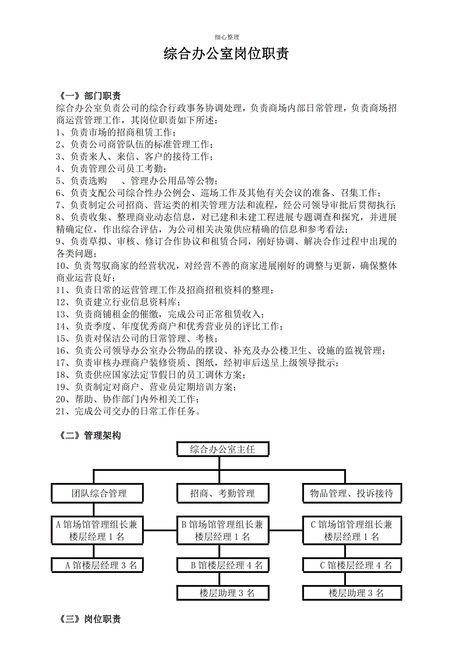 综合办各岗位职责_第1页