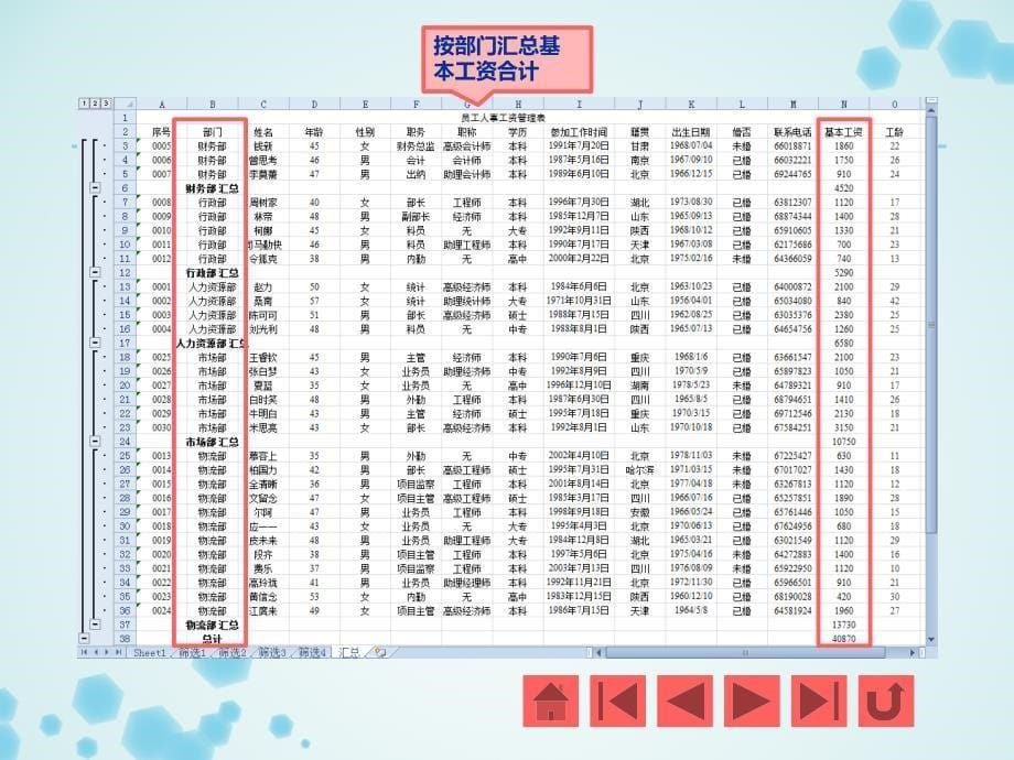 项目八使用Excel管理和分析表格数据_第5页