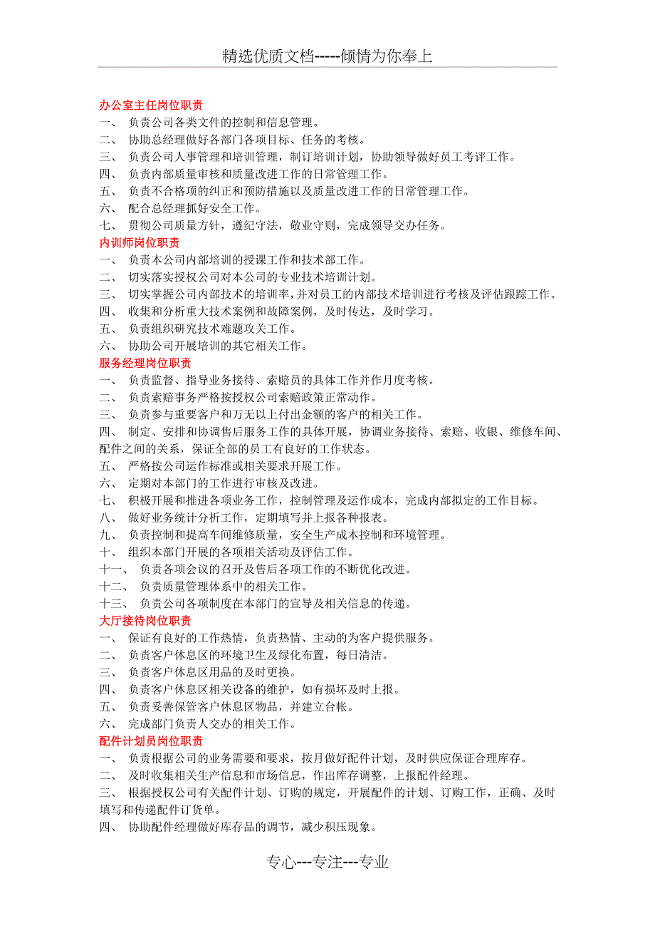 汽车4S店各类岗位职责详细概述_第2页