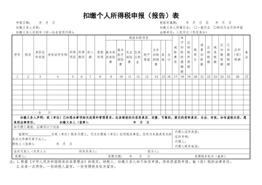 《扣缴个人所得税申报(报告)表》_空白文件.doc_第1页