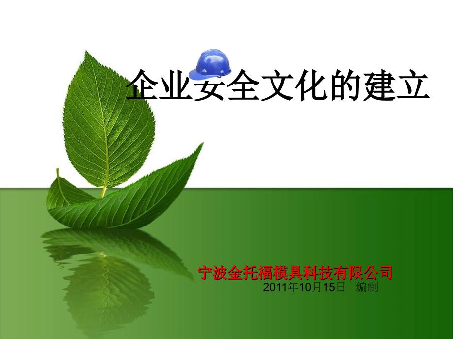 企业安全文化的建立.ppt_第1页