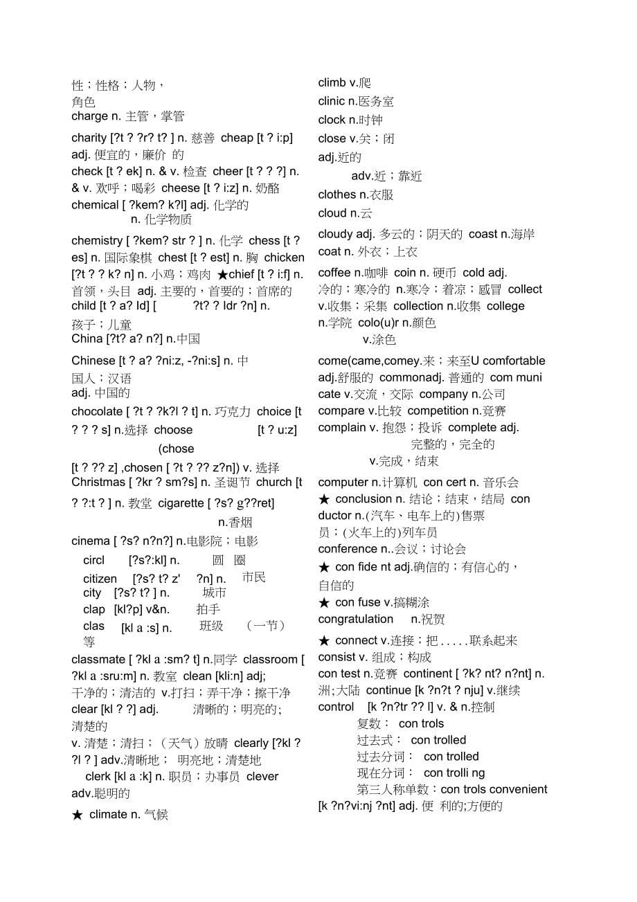 上海市初中英语教学基本词汇表附音标_第5页