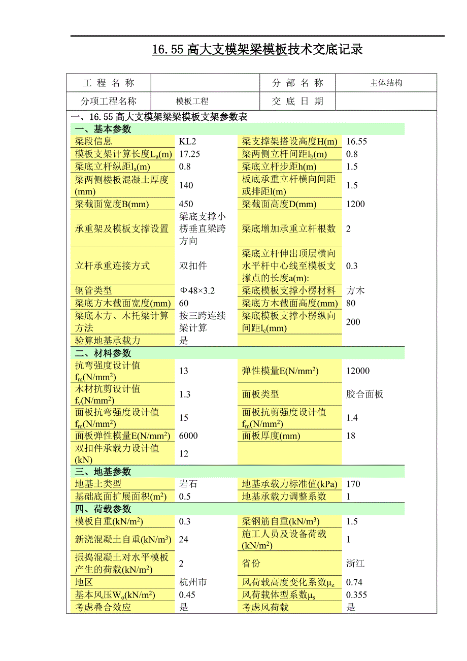 高大支模架梁模板工程施工技术交底_第1页