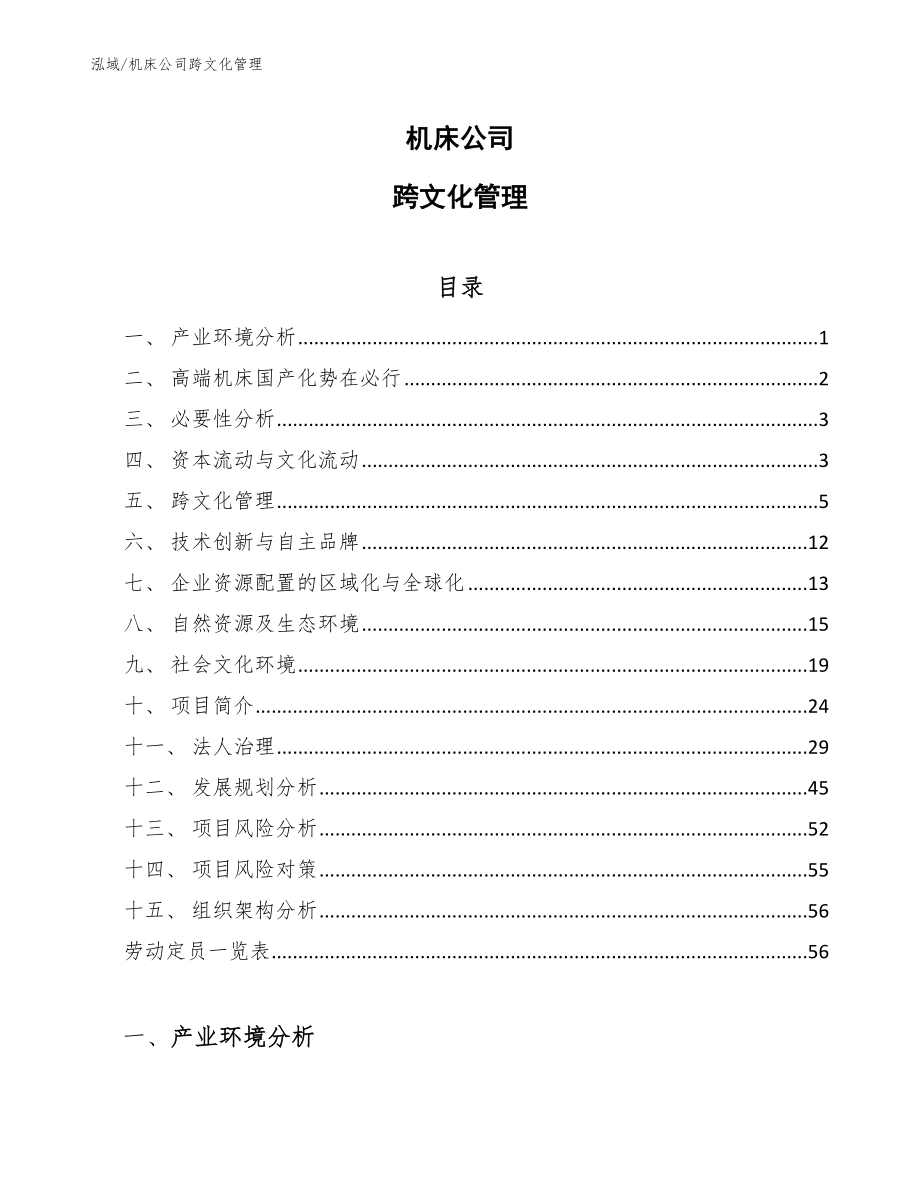 机床公司跨文化管理_范文_第1页