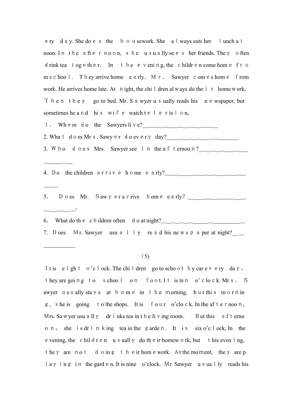 初一英语阅读理解练习20篇(附答案)_第4页