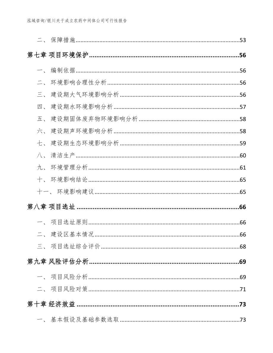 银川关于成立农药中间体公司可行性报告（模板参考）_第5页