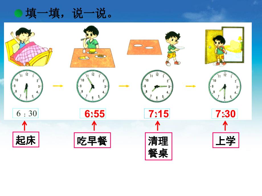 【北师大版】二年级下册数学ppt课件 淘气的作息时间教学课件_第4页