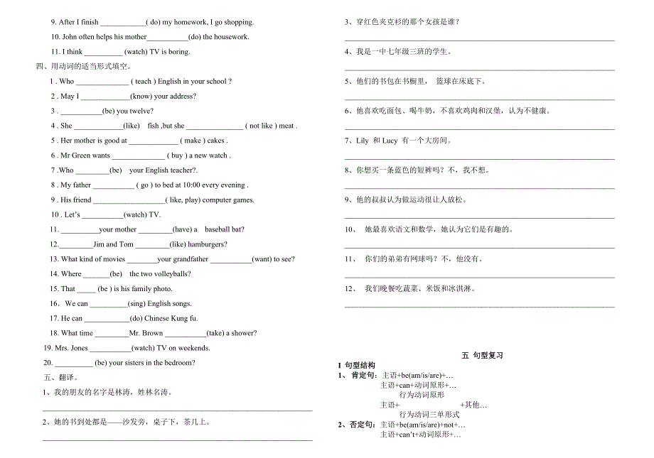 七年级英语上册资源包期末复习七年级上期末语法复习七年级上期末语法复习_第4页