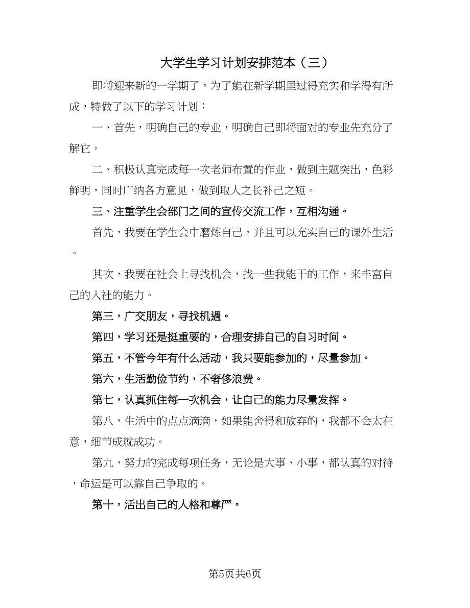 大学生学习计划安排范本（3篇）.doc_第5页