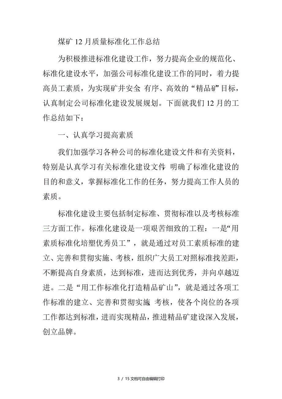 煤矿十二月工作总结_第3页