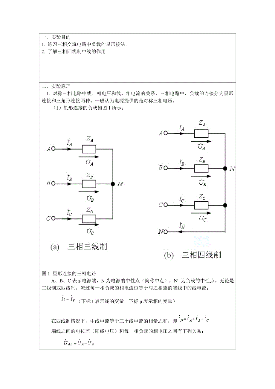 三相交流电实验报告_第2页