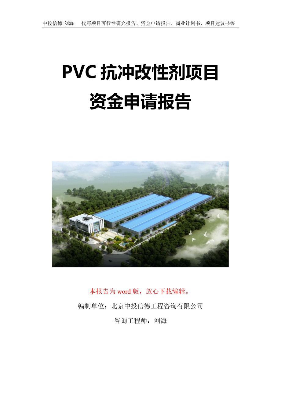 PVC抗冲改性剂项目资金申请报告写作模板-代写定制