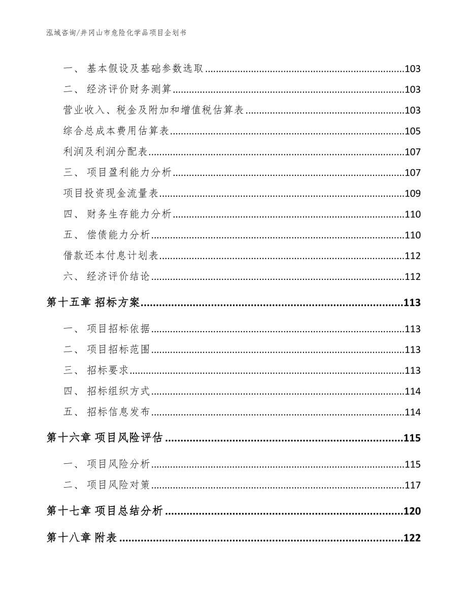 井冈山市危险化学品项目企划书_第5页