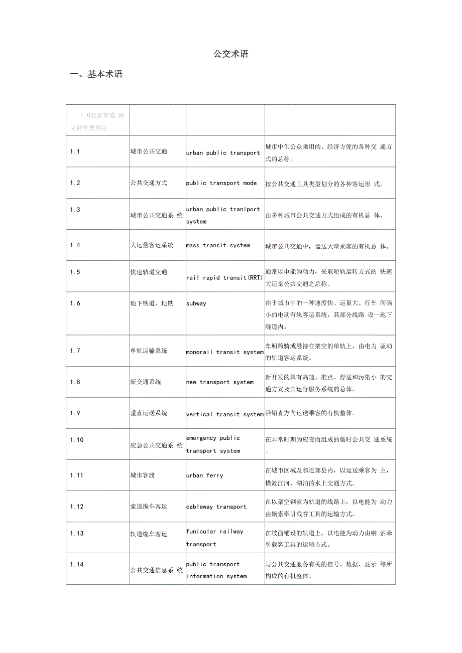 公交术语及解释_第1页