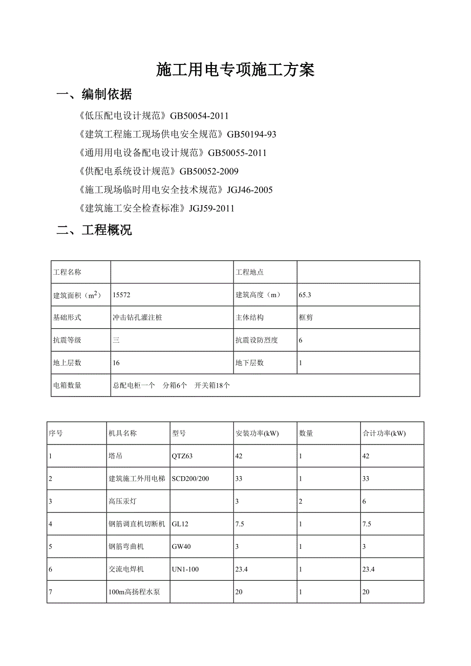 施工用电专项施工方案_第1页