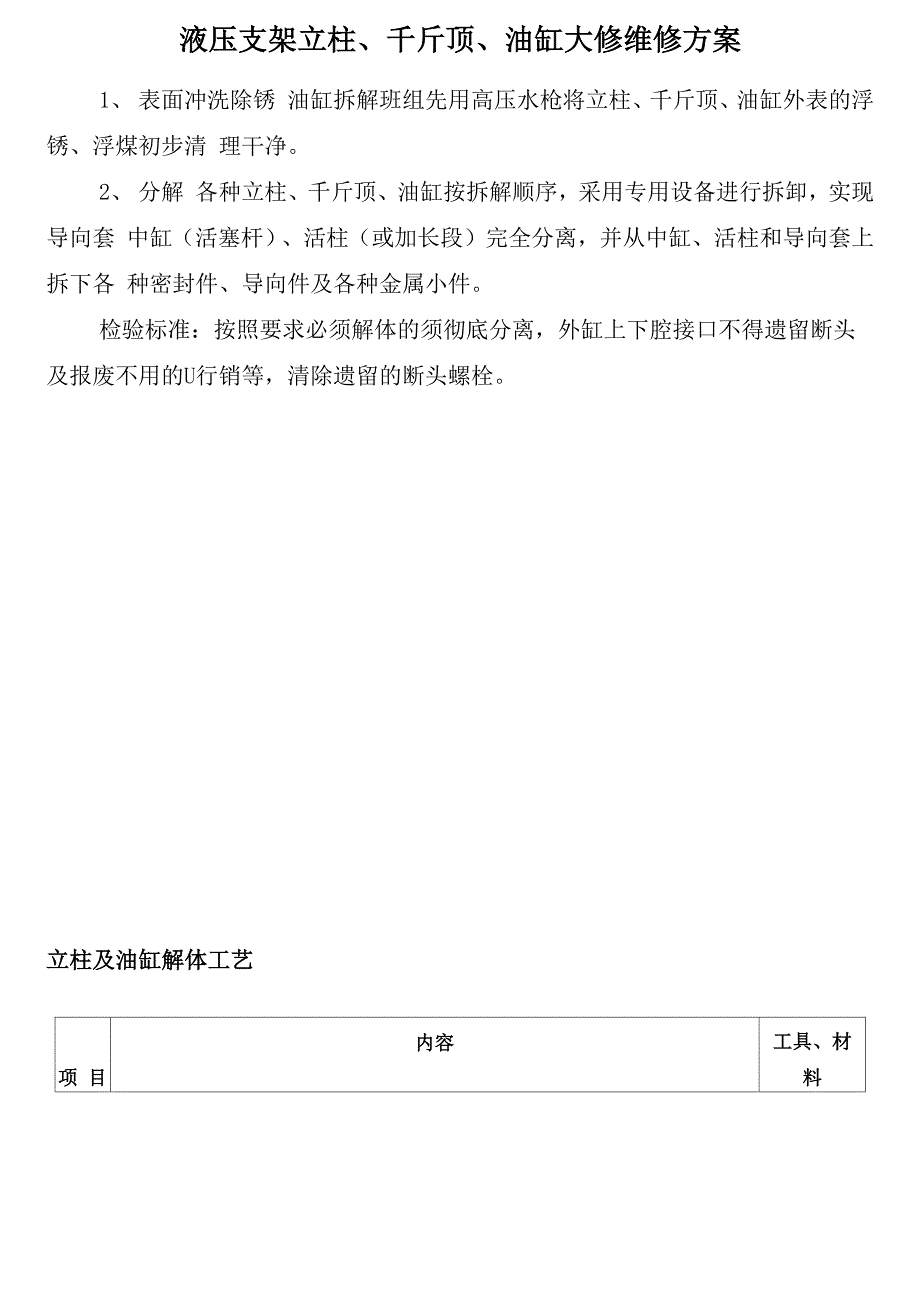 液压支架千斤顶维修工艺_第1页