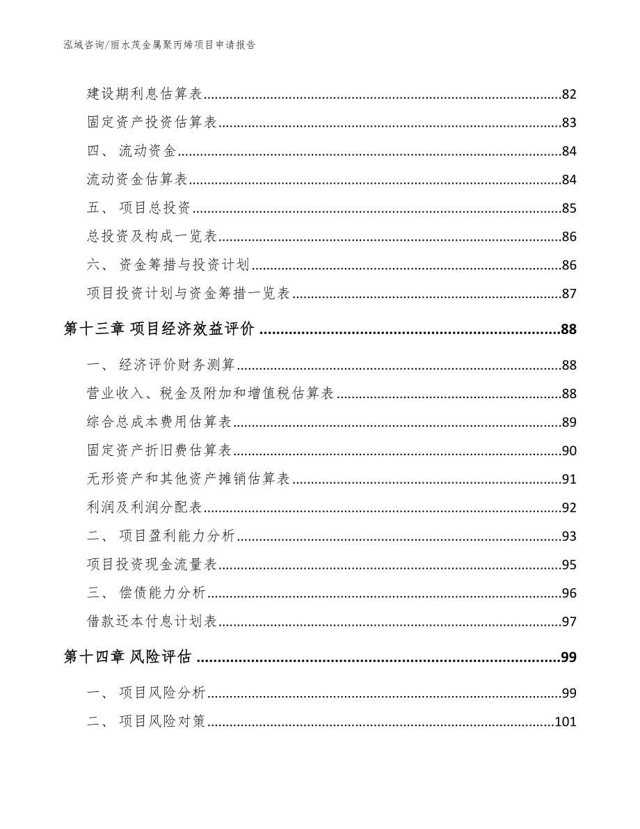 丽水茂金属聚丙烯项目申请报告（范文）_第5页