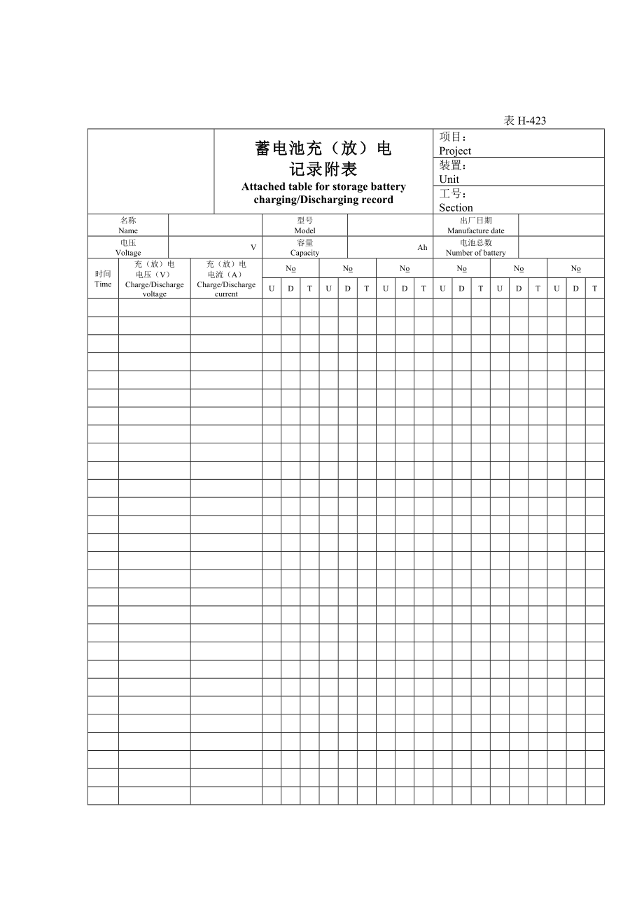 电气试验记录表格中英文_第3页