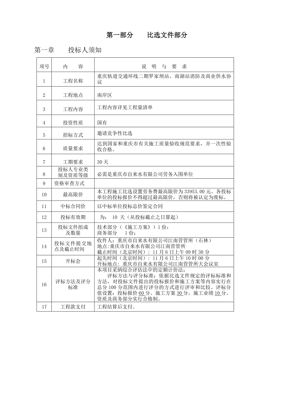 工程名称重庆轨道交通环线二期罗家坝站、南湖站消防及商_第3页