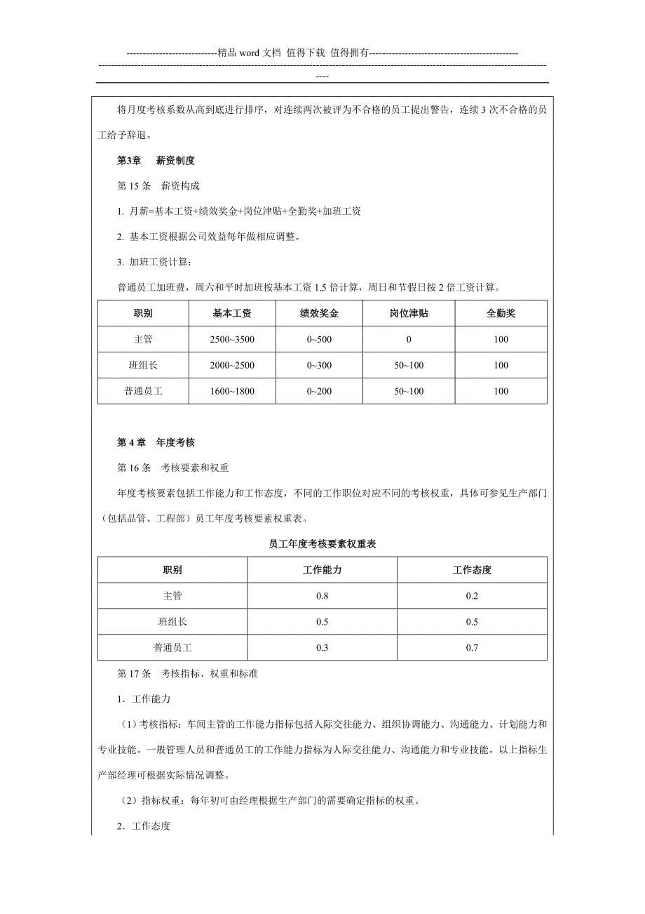 生产车间绩效考核及薪资制度_第5页