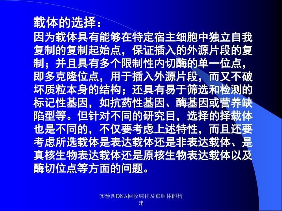 实验四DNA回收纯化及重组体的构建课件_第5页