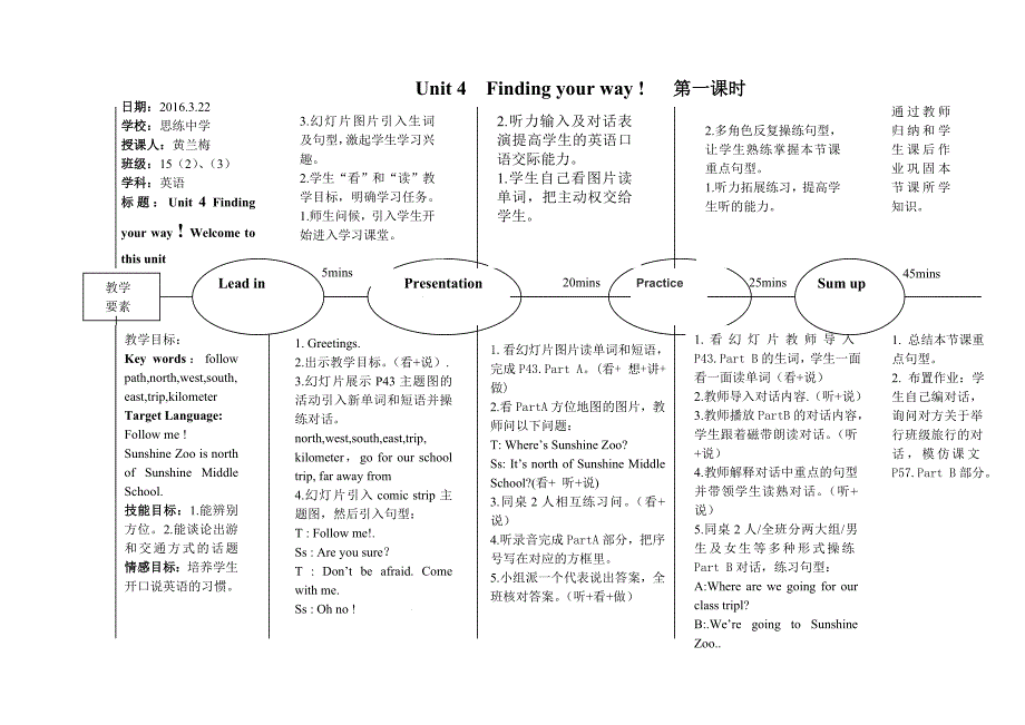 牛津译林版七年级下册Unit4教案_第1页