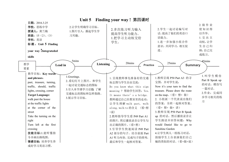 牛津译林版七年级下册Unit4教案_第4页