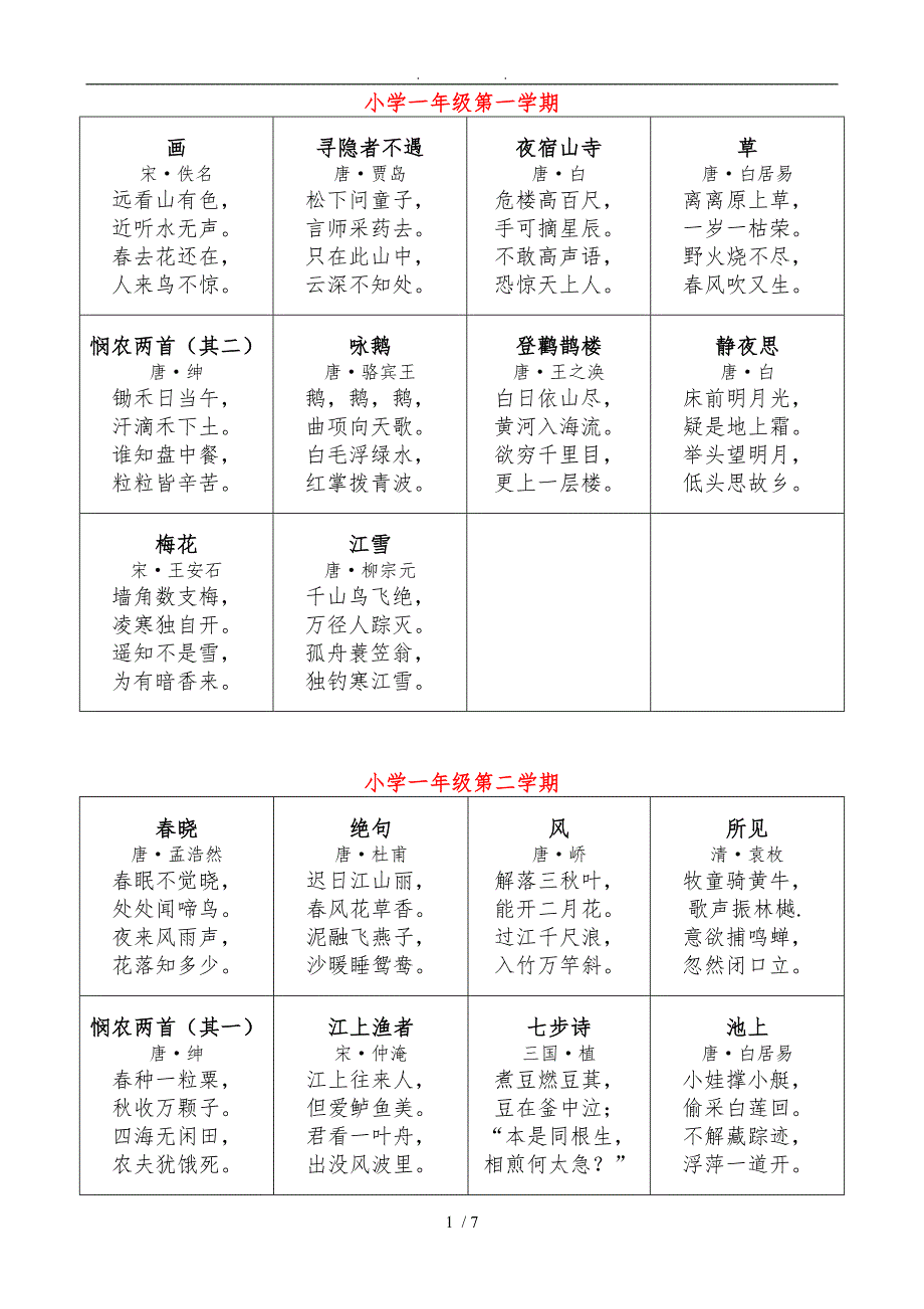 沪教版小学语文1-5年级古诗_第1页