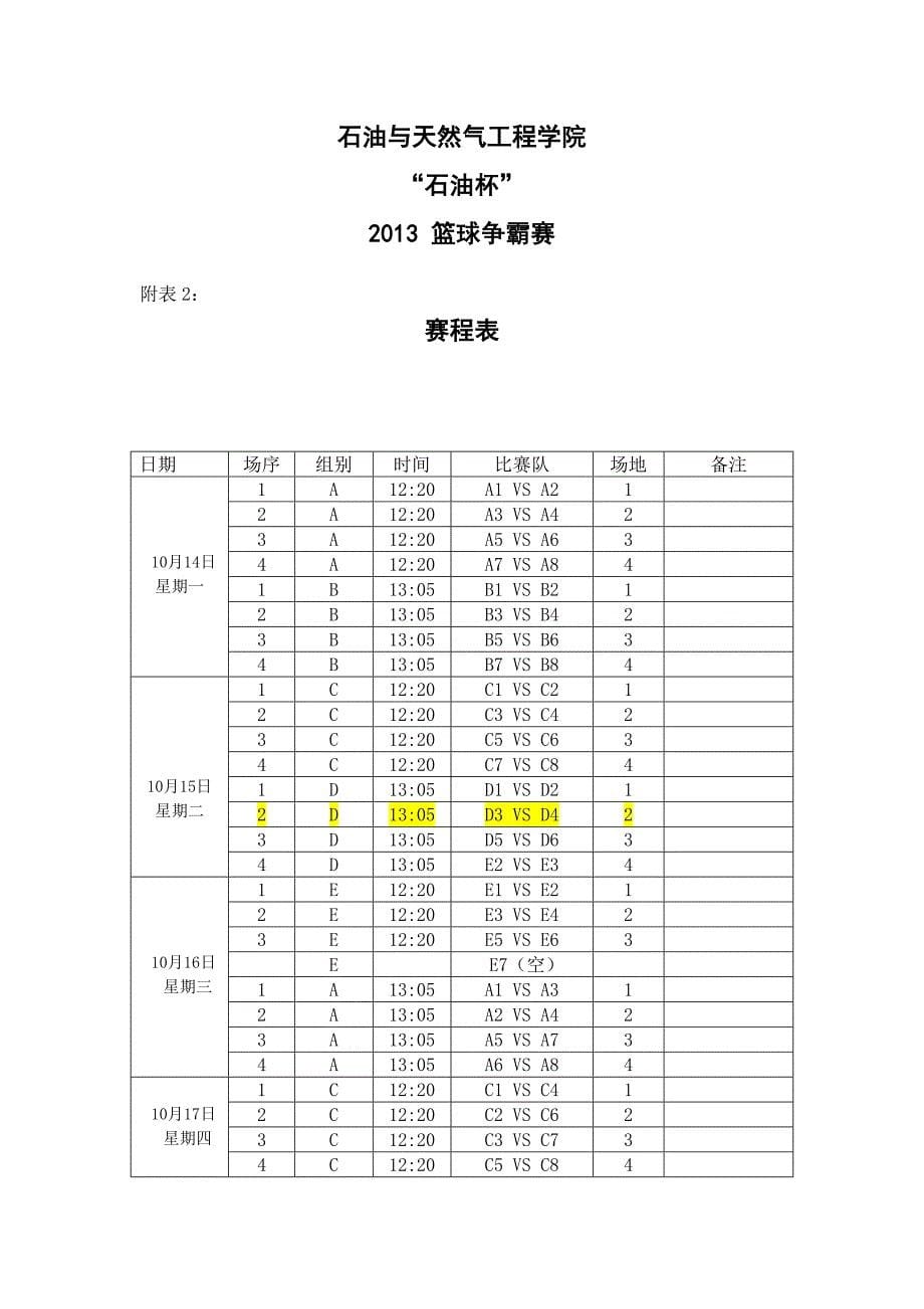 石油学院篮球争霸赛策划_第5页