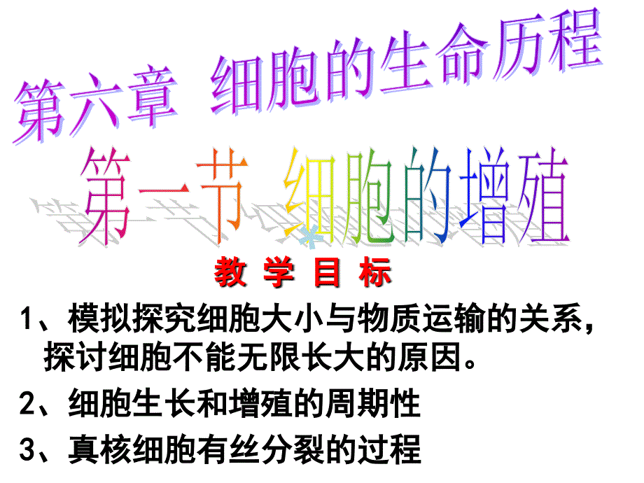 人教版生物必修一有丝分裂课件_第1页