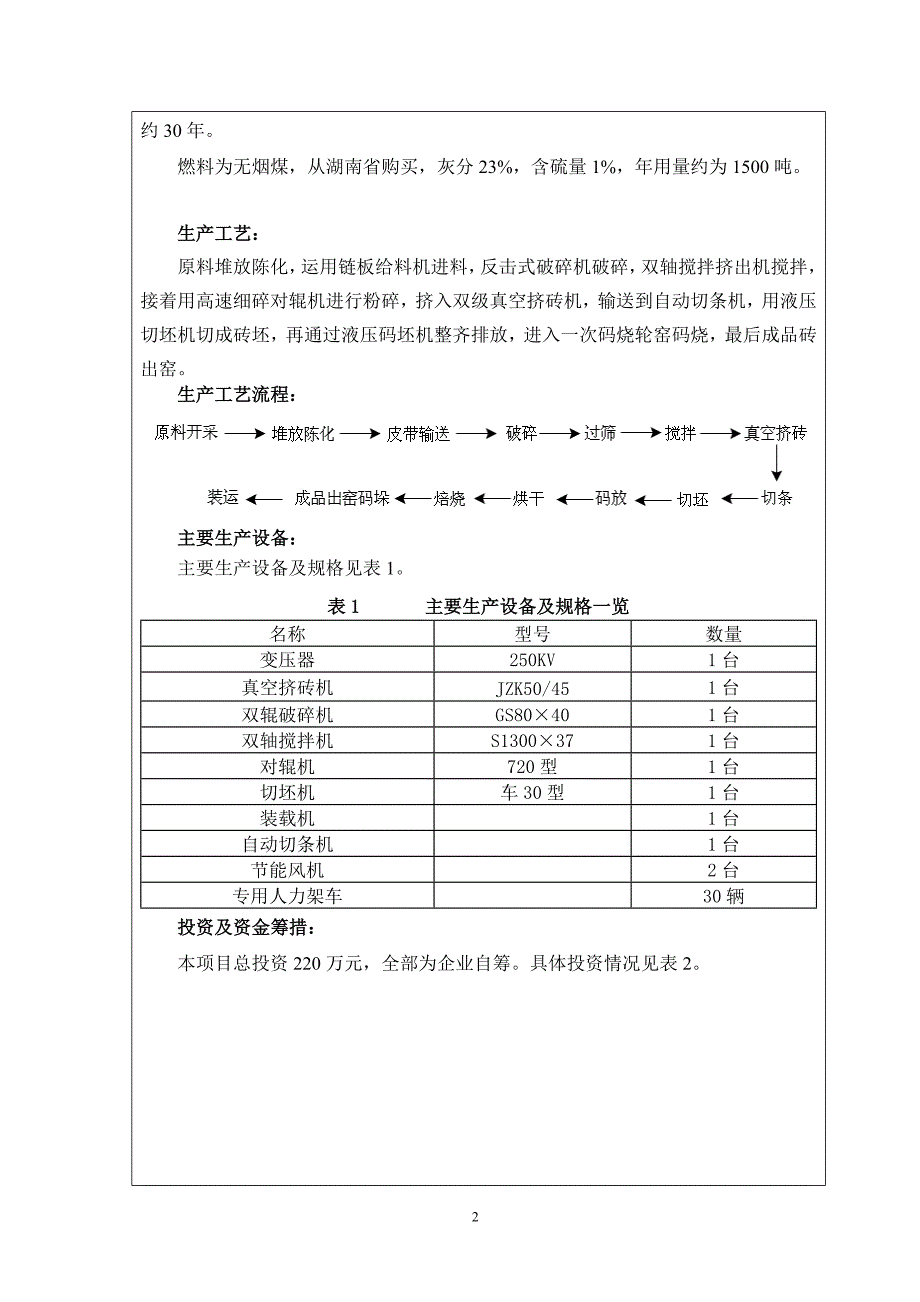 页岩空心砖项目申请立项环境影响评估报告书.doc_第3页