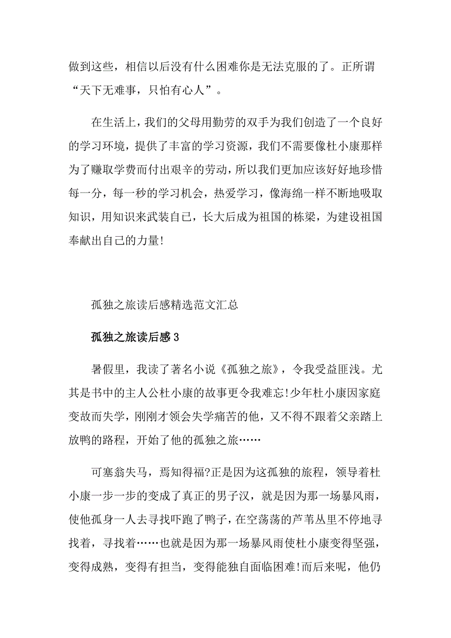 孤独之旅读后感精选范文汇总_第4页