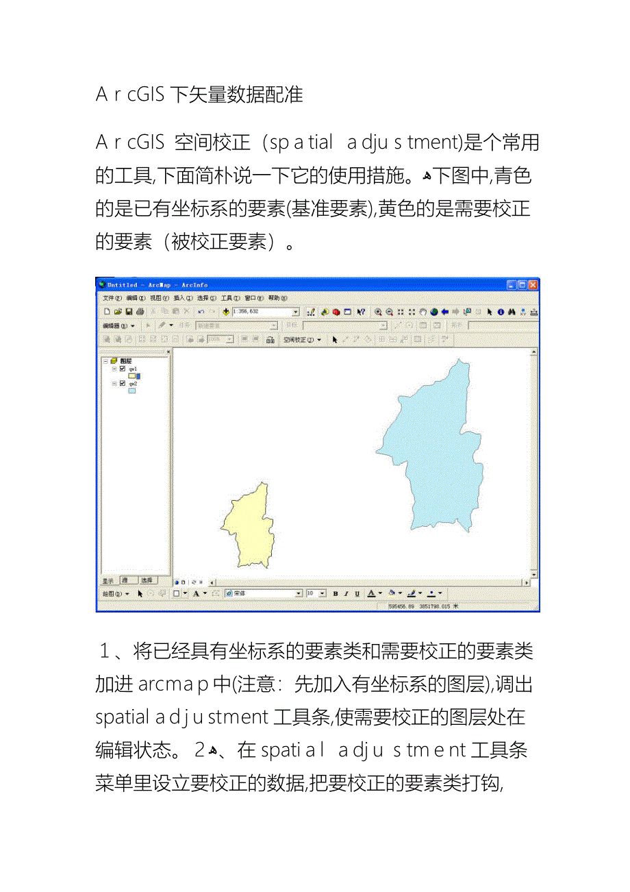 矢量数据配准具体步骤(ARCGIS软件)_第1页